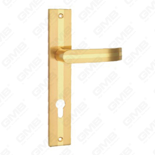 Door Handle Pull Wooden Door Hardware Handle Lock Door Handle on Plate for Mortise Lockset by Zinc Alloy or Steel Door Plate Handle (73-H220-GSB&GPB)