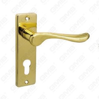 Door Handle Pull Wooden Door Hardware Handle Lock Door Handle on Plate for Mortise Lockset by Zinc Alloy or Steel Door Plate Handle (125)