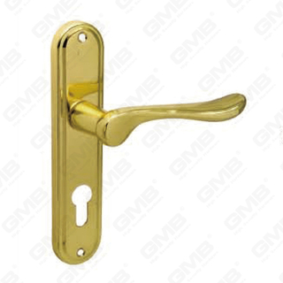 Door Handle Pull Wooden Door Hardware Handle Lock Door Handle on Plate for Mortise Lockset by Zinc Alloy or Steel Door Plate Handle (127)