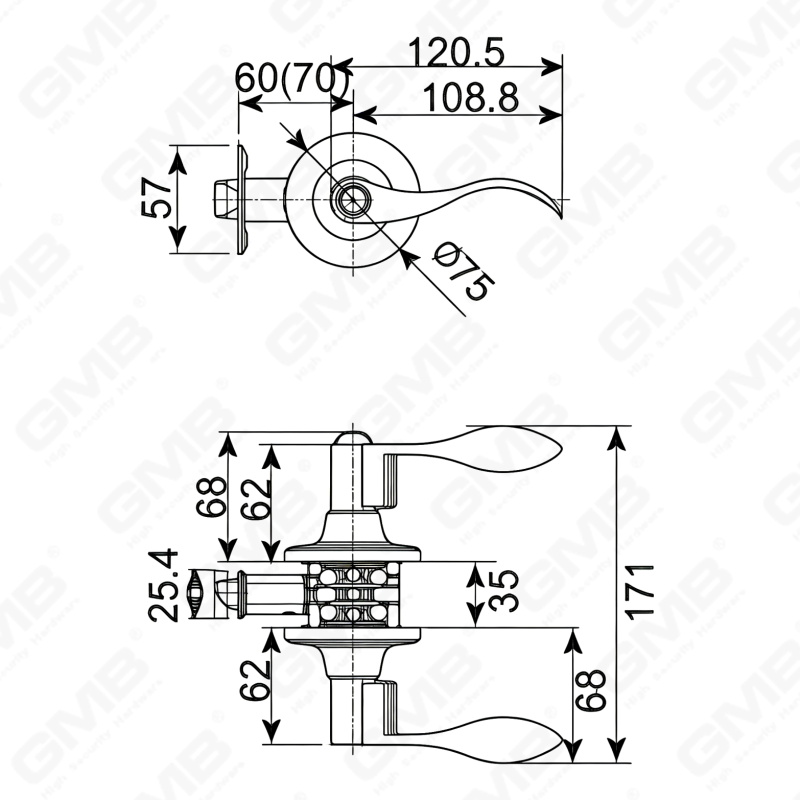 05 PUSH-BUTTON TUBULAR LEVER LOCK 8005 8005 05 PUSH-BUTTON TUBULAR LEVER LOCK 8005 8005
