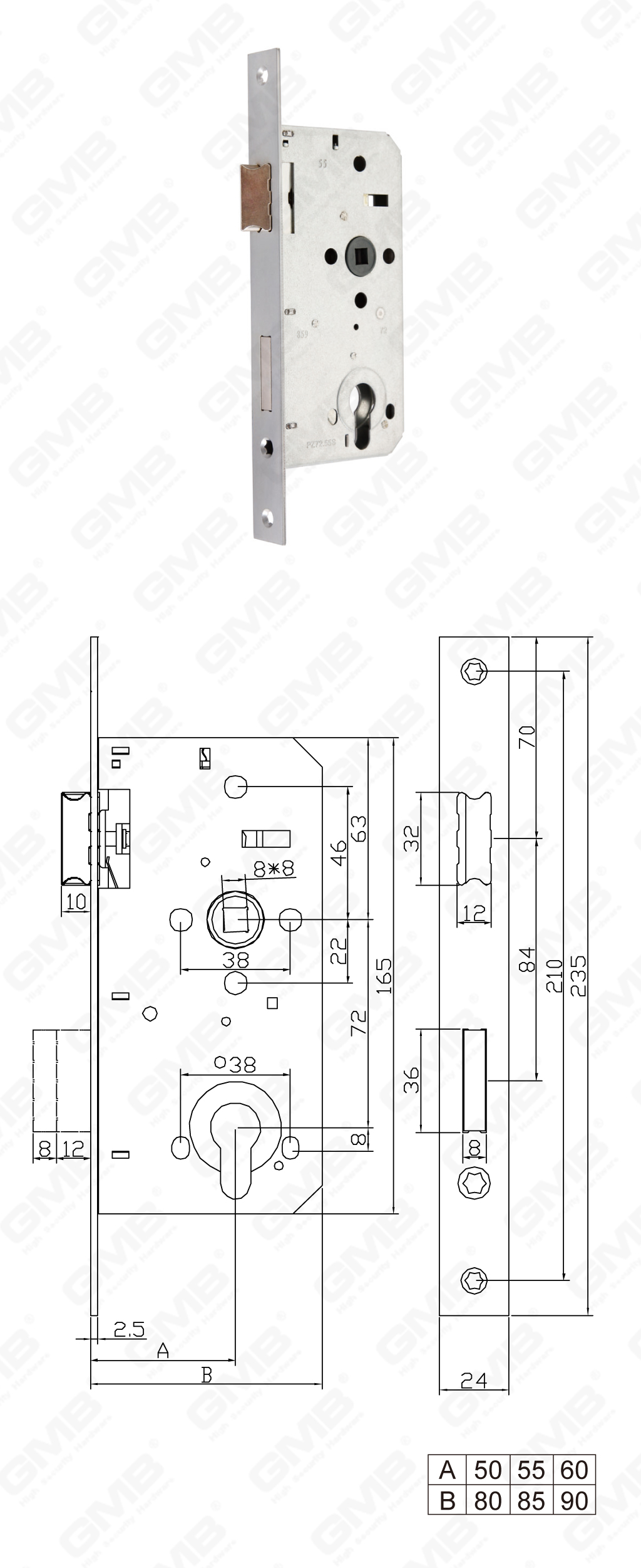 02 Mortise Lock第二部分_PZ72.50S-55S-60S-98