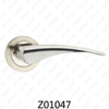 Zamak Zinc Alloy Aluminum Rosette Door Handle with Round Rosette (Z01047)