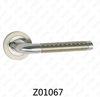 Zamak Zinc Alloy Aluminum Rosette Door Handle with Round Rosette (Z01067)