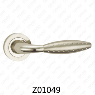 Zamak Zinc Alloy Aluminum Rosette Door Handle with Round Rosette (Z01049)