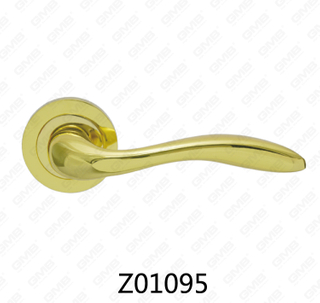 Zamak Zinc Alloy Aluminum Rosette Door Handle with Round Rosette (Z01095)
