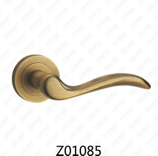 Zamak Zinc Alloy Aluminum Rosette Door Handle with Round Rosette (Z01085)