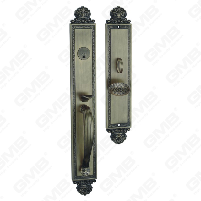 High Security Zinc Alloy Outside Villa Door Handle top grade in China (ZT9841-DAB)