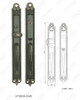 Brass Outside Villa Door Handle Door Thickness 40-60mm (UT9809-DAB)