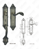 High Security Zinc Alloy Outside Villa Door Handle Dim Antique Brass Customized keyway (E8316-DAB)