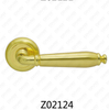 Zamak Zinc Alloy Aluminum Rosette Door Handle with Round Rosette (Z02124)
