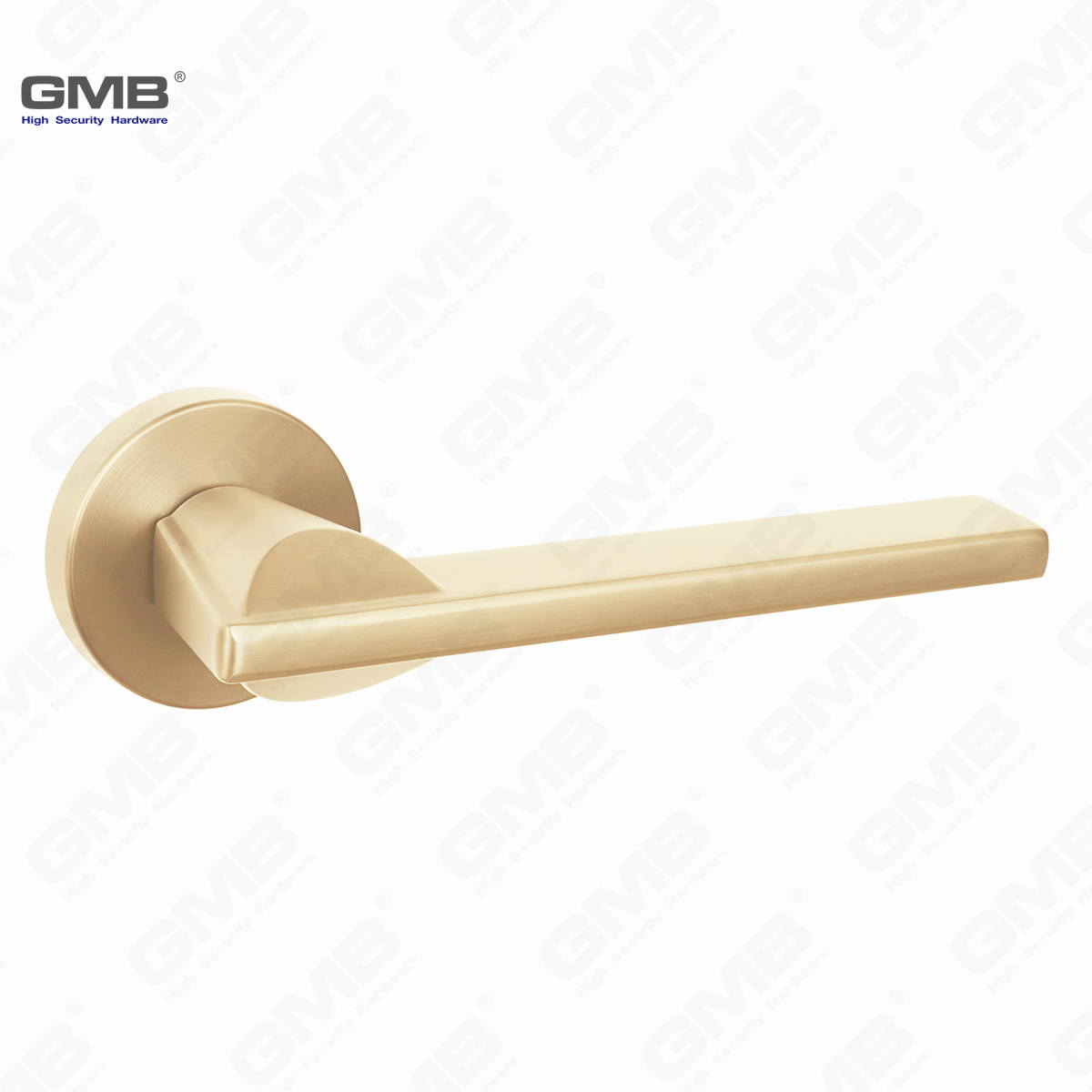 Modern Simple Solid Zinc Alloy Split Door Lock Handle on Round Rosette（Z062407）