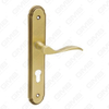 Door Handle Pull Wooden Door Hardware Handle Lock Door Handle on Plate for Mortise Lockset by Zinc Alloy or Steel Door Plate Handle (3142)