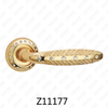 Zamak Zinc Alloy Aluminum Rosette Door Handle with Round Rosette (Z11177)