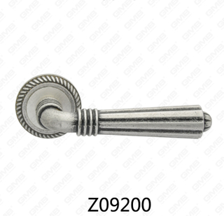 Zamak Zinc Alloy Aluminum Rosette Door Handle with Round Rosette (Z09200)
