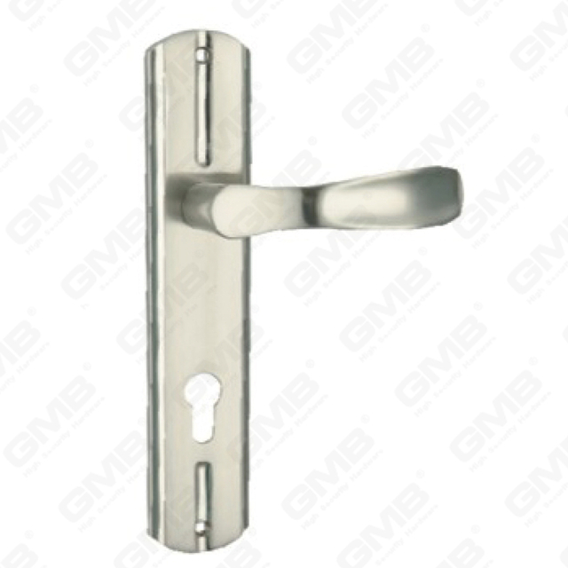 Door Handle Pull Wooden Door Hardware Handle Lock Door Handle on Plate for Mortise Lockset by Zinc Alloy or Steel Door Plate Handle (L829-Z56-K)