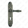 Door Handle Pull Wooden Door Hardware Handle Lock Door Handle on Plate for Mortise Lockset by Zinc Alloy or Steel Door Plate Handle (ZL902-Z93-DAB)