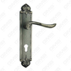 Door Handle Pull Wooden Door Hardware Handle Lock Door Handle on Plate for Mortise Lockset by Zinc Alloy or Steel Door Plate Handle (ZL927-Z78-DAB)