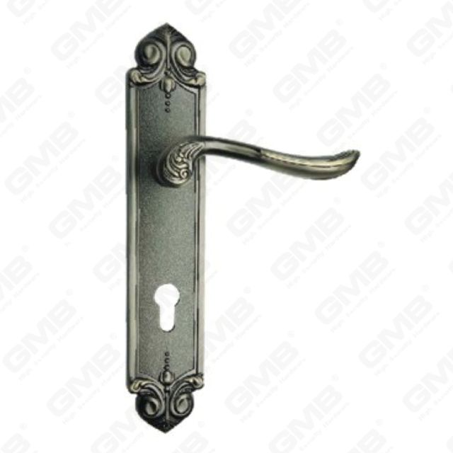 Door Handle Pull Wooden Door Hardware Handle Lock Door Handle on Plate for Mortise Lockset by Zinc Alloy or Steel Door Plate Handle (ZL927-Z78-DAB)