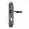 Door Handle Pull Wooden Door Hardware Handle Lock Door Handle on Plate for Mortise Lockset by Zinc Alloy or Steel Door Plate Handle (ZL961-Z92-DAB)