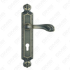 Door Handle Pull Wooden Door Hardware Handle Lock Door Handle on Plate for Mortise Lockset by Zinc Alloy or Steel Door Plate Handle (ZL962-Z90-DAB)