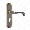 Door Handle Pull Wooden Door Hardware Handle Lock Door Handle on Plate for Mortise Lockset by Zinc Alloy or Steel Door Plate Handle (ZM59008-HG)