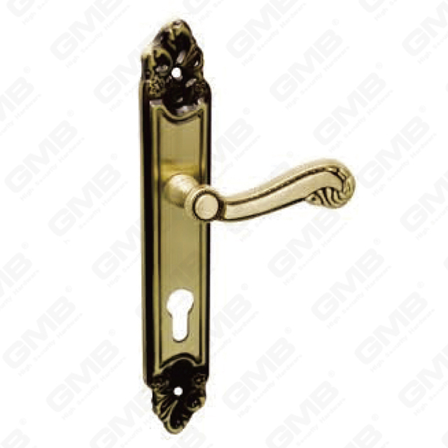 Door Handle Pull Wooden Door Hardware Handle Lock Door Handle on Plate for Mortise Lockset by Zinc Alloy or Steel Door Plate Handle (215309)