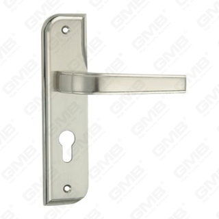 Door Handle Pull Wooden Door Hardware Handle Lock Door Handle on Plate for Mortise Lockset by Zinc Alloy or Steel Door Plate Handle (CM572-C120-K)
