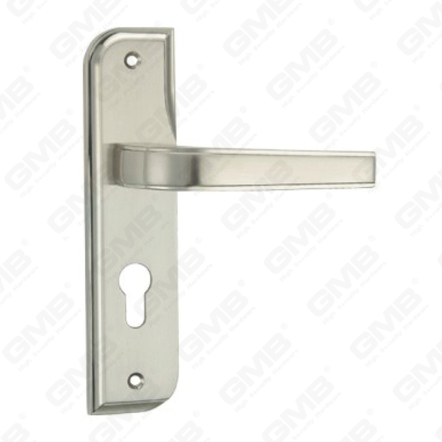 Door Handle Pull Wooden Door Hardware Handle Lock Door Handle on Plate for Mortise Lockset by Zinc Alloy or Steel Door Plate Handle (CM572-C120-K)