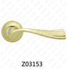 Zamak Zinc Alloy Aluminum Rosette Door Handle with Round Rosette (Z02153)