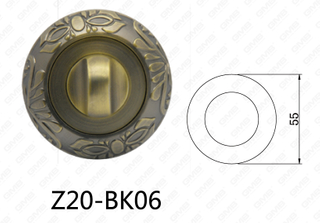 Zamak Zinc Alloy Aluminum Door Handle Round Escutcheon (Z20-BK06)