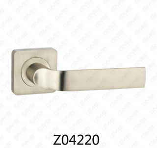 Zamak Zinc Alloy Aluminum Rosette Door Handle with Round Rosette (Z04220)