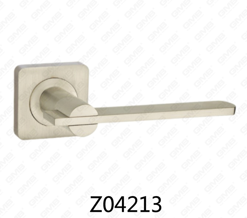Zamak Zinc Alloy Aluminum Rosette Door Handle with Round Rosette (Z04213)