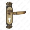 Door Handle Pull Wooden Door Hardware Handle Lock Door Handle on Plate for Mortise Lockset by Zinc Alloy or Steel Door Plate Handle (ZM63101-DYB)