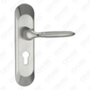 Door Handle Pull Wooden Door Hardware Handle Lock Door Handle on Plate for Mortise Lockset by Zinc Alloy or Steel Door Plate Handle (ZM60619-K)