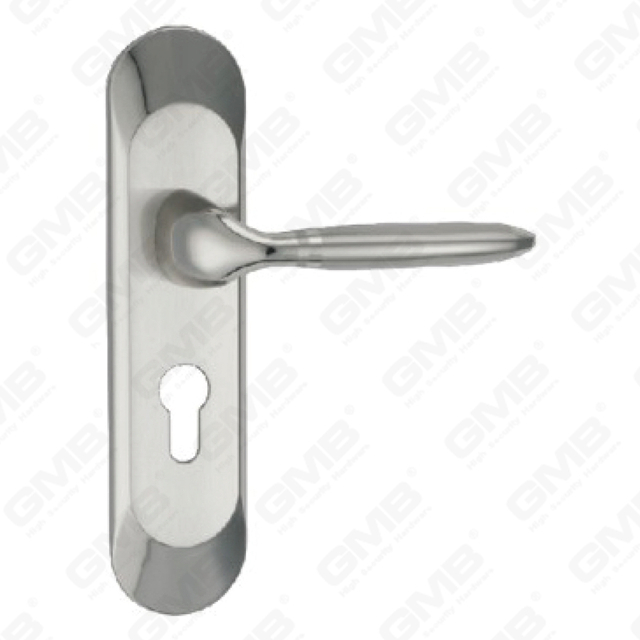 Door Handle Pull Wooden Door Hardware Handle Lock Door Handle on Plate for Mortise Lockset by Zinc Alloy or Steel Door Plate Handle (ZM60619-K)