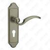 Door Handle Pull Wooden Door Hardware Handle Lock Door Handle on Plate for Mortise Lockset by Zinc Alloy or Steel Door Plate Handle (CM588-C33-DAB)