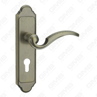 Door Handle Pull Wooden Door Hardware Handle Lock Door Handle on Plate for Mortise Lockset by Zinc Alloy or Steel Door Plate Handle (CM588-C33-DAB)