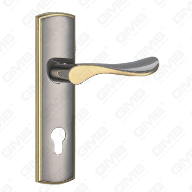 Door Handle Pull Wooden Door Hardware Handle Lock Door Handle on Plate for Mortise Lockset by Zinc Alloy or Steel Door Plate Handle (CM586-C109-KJ)