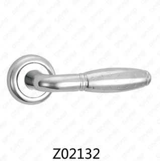 Zamak Zinc Alloy Aluminum Rosette Door Handle with Round Rosette (Z02132)