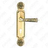 Brass Handles Wooden Door Hardware Handle Lock Door Handle on Plate for Mortise Lockset (B-PM9587-CF)