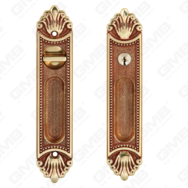 Brass Handles Wooden Door Hardware Handle Lock Door Handle on Plate for Mortise Lockset (B-Y6601-OG)