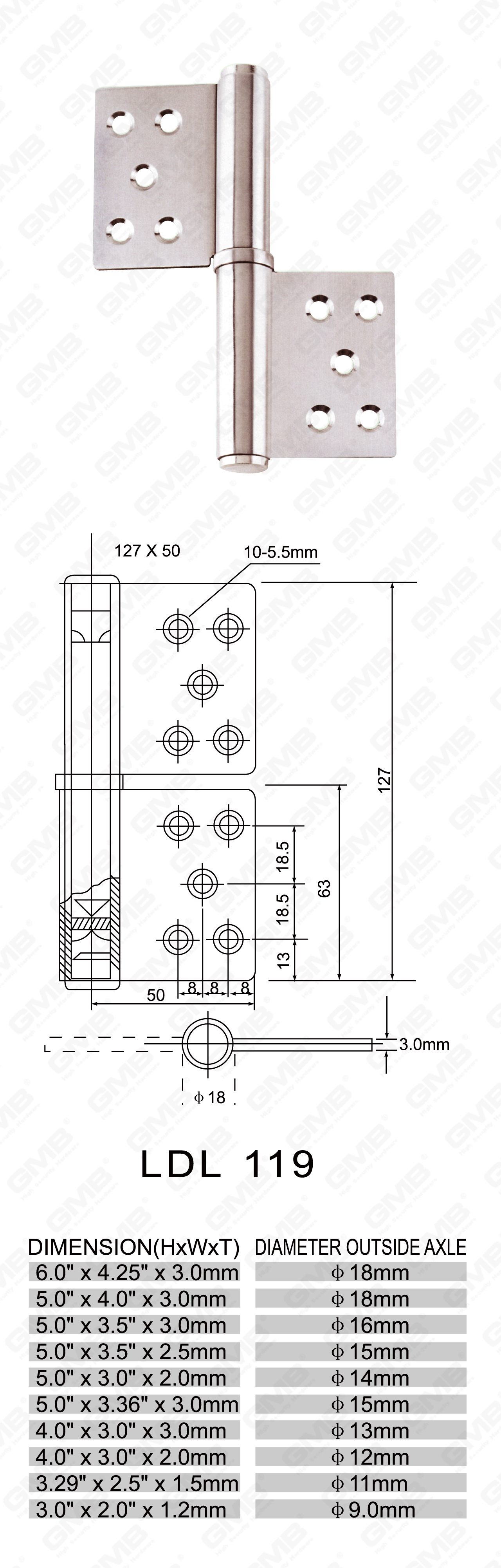 Stainless Steel Hinge Series_LDL-119-49