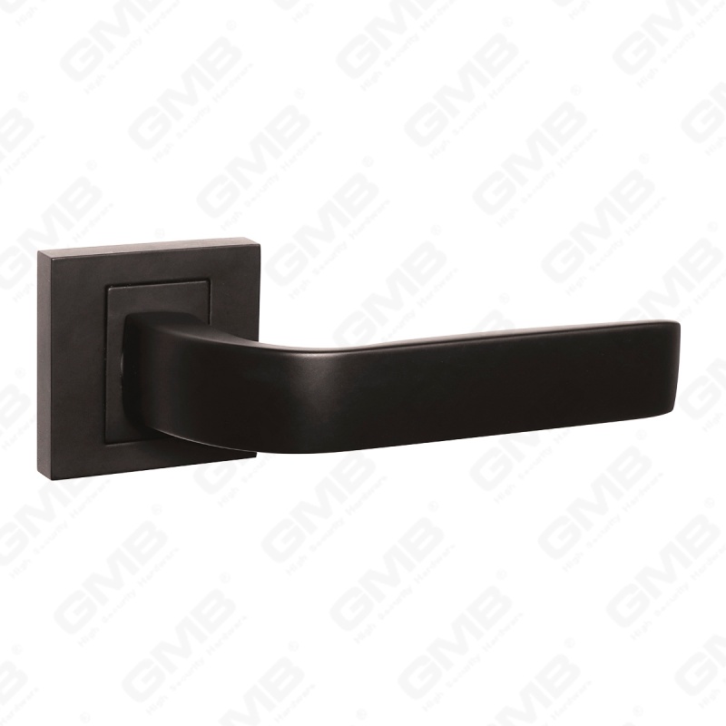 Modern Simple Solid Zinc Alloy Split Door Lock Handle on Square Rosette（Z072507）