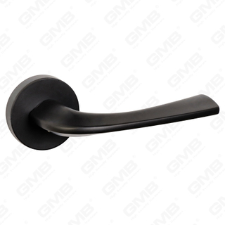 Modern Simple Solid Zinc Alloy Split Door Lock Handle on Round Rosette（Z062416）