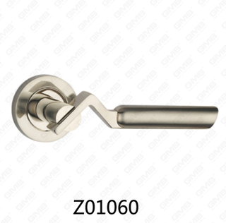 Zamak Zinc Alloy Aluminum Rosette Door Handle with Round Rosette (Z01060)