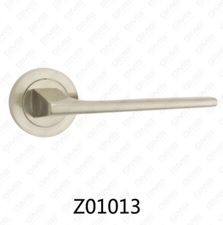 Zamak Zinc Alloy Aluminum Rosette Door Handle with Round Rosette (Z01013)