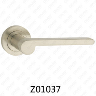 Zamak Zinc Alloy Aluminum Rosette Door Handle with Round Rosette (Z01037)