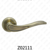 Zamak Zinc Alloy Aluminum Rosette Door Handle with Round Rosette (Z02111)