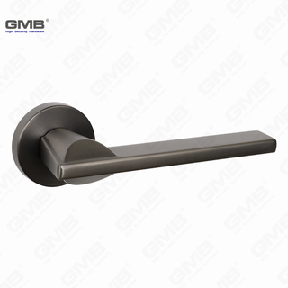 Modern Simple Solid Zinc Alloy Split Door Lock Handle on Round Rosette（Z062407）