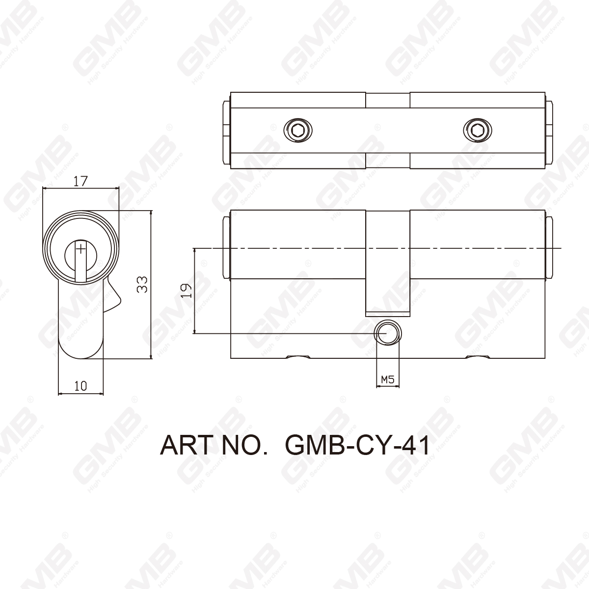 High Precision Euro Cylinder with 2 rows GMB-CY-41 -07
